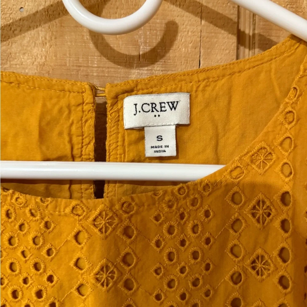 J. Crew Women's Mustard Eyelet Blouse